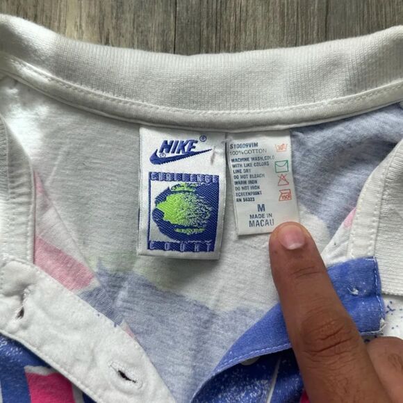 Vintage Nike Challenge Court Tennis All Over Print Shirt Size Medium - Picture 3 of 5